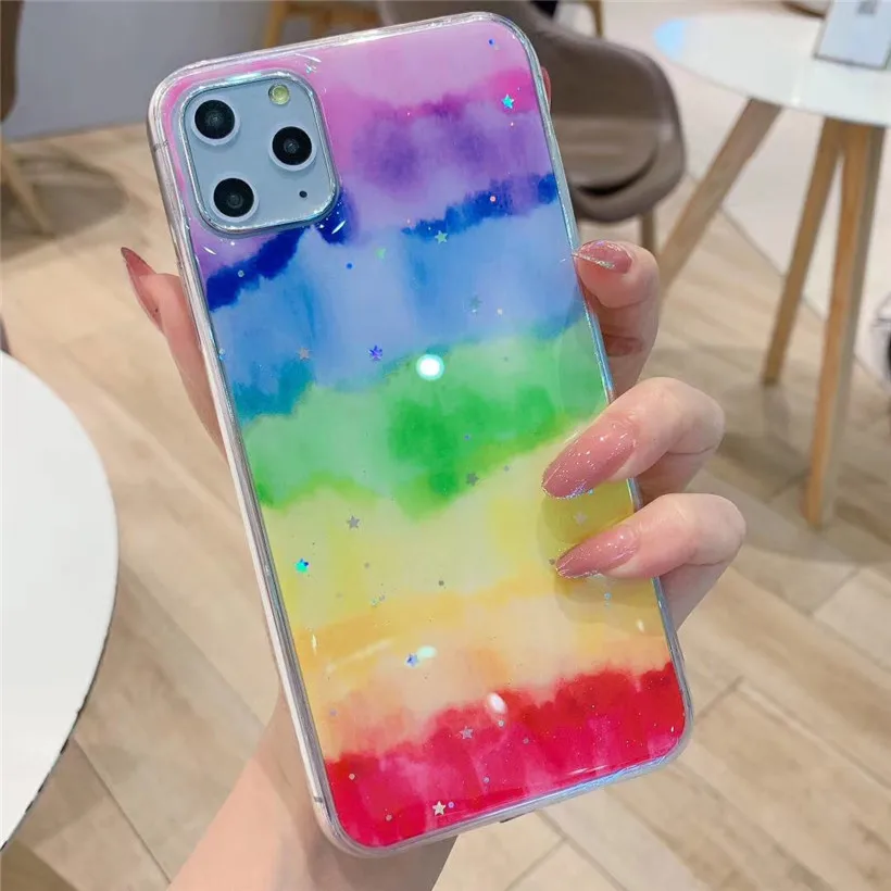 Блестящий Радужный ЧЕХОЛ ДЛЯ VIVO S5 X20 X9 Y97 Y93 Y85 Y67 Y66 чехол для силиконовый мягкий ТПУ