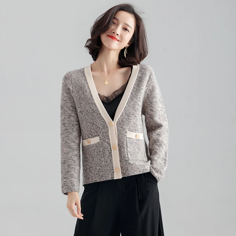 Zhichu новинка весны лета 2019 Женский вязаный кардиган свитер пальто короткая