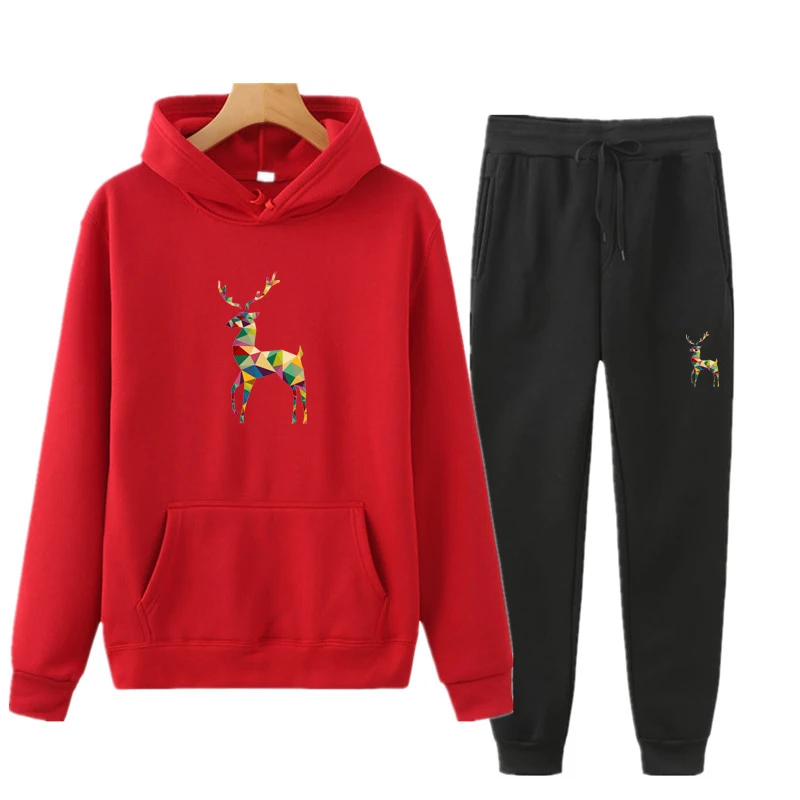 

2021 New Brand Men Solid Color Casual Sets Autumn New Men's Hoodies + Pants Two-Piece Tracksuit Trendy Sportswear Set Male
