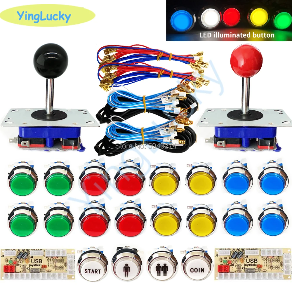 Аркадный шкаф с нулевой задержкой набор сделай сам для 5 В светодиодная