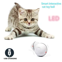 smart interactive cat toy usb rechargeable led light 360 degree automatic rotating ball kitten toy dynamic pet ball dropshipping