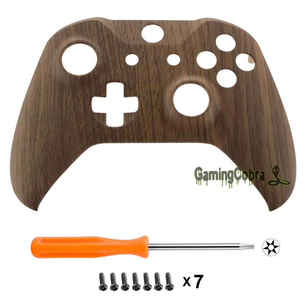 Wood Grain Пользовательские узорные мягкие сенсорные запасные части передняя оболочка для Xbox One X& One S модель контроллера 1708 - Цвет: Wood Grain