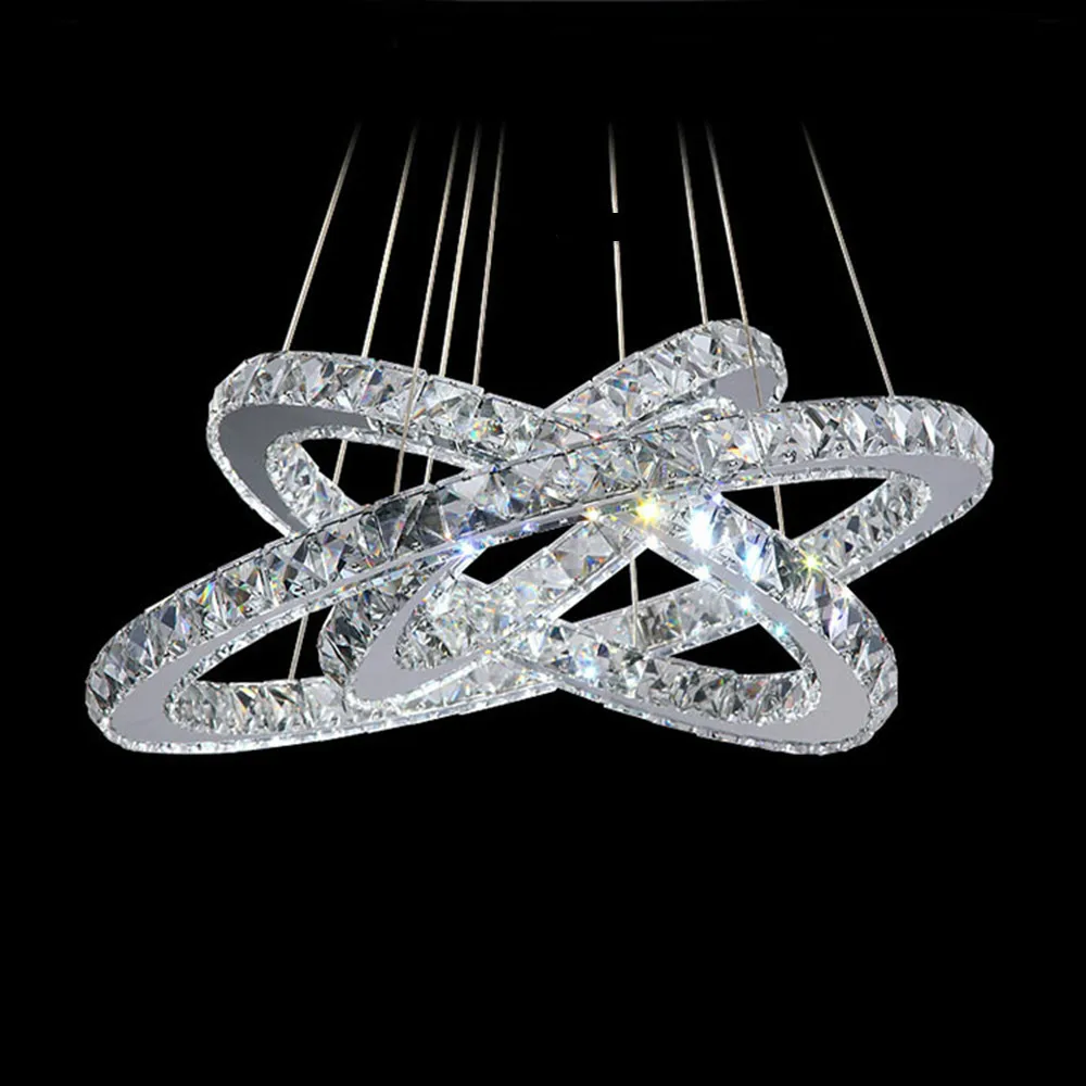 Hot sale Diamond Ring LED Crystal Chandelier Light Modern Chandelier Circles 100% Guarantee +Free shipping