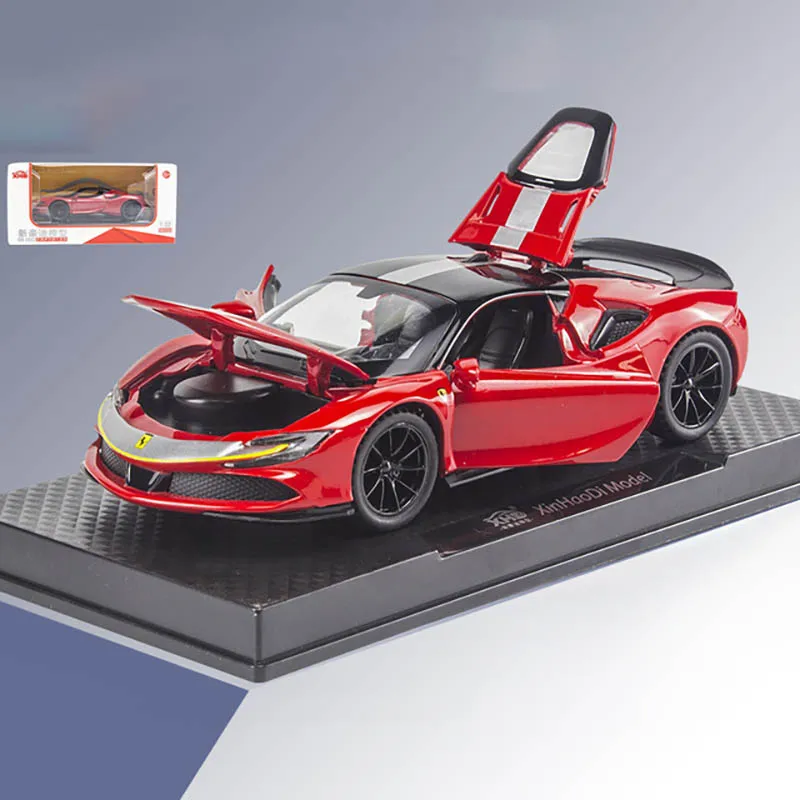 

Модель суперкара SF90 из 1/32 сплава, игрушечный автомобиль, имитация звука, подсветка, спортивный автомобиль, игрушки для детей, подарок