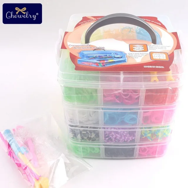 7200pc 5400 шт DIY игрушки резиновый ткацкий станок набор для детей DIY браслет силиконовые резинки Браслеты подвеска коробка плетение талисманы браслет игрушки - Цвет: 7200pc