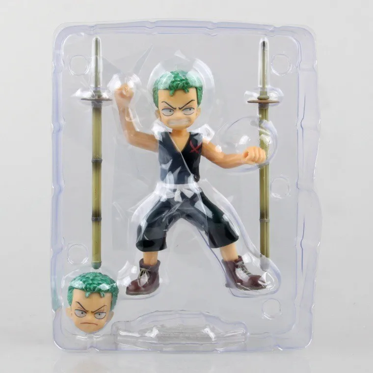 11 см аниме фигурка Zero ONE PIECE Roronoa Зоро детство черный бамбуковый меч Ver ПВХ Модель