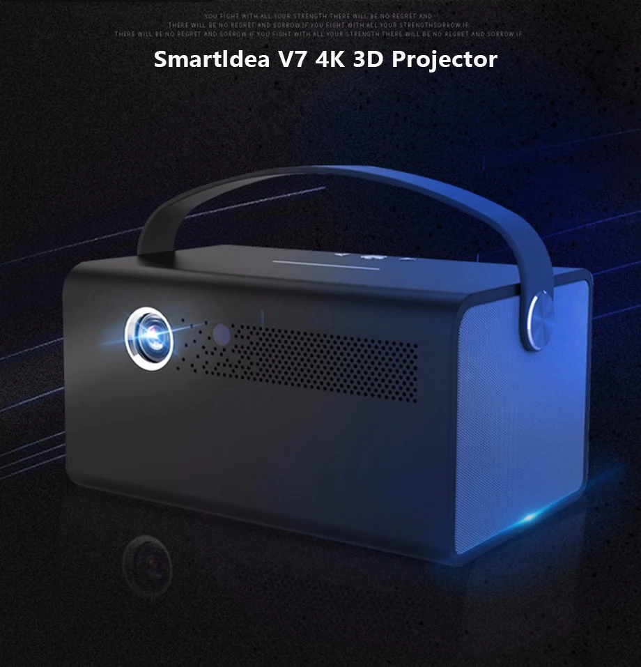 Smartldea New 4K 3D V7 projector android wifi bluetooth proyector portable home smart beamer Build in speaker with Zoom HDMI USB