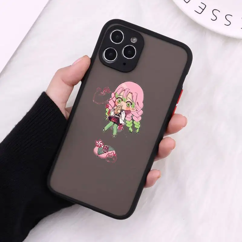 

Cute cartoon ghost slayer Phone Case Matte Transparent For iPhone 12 Mini 11 Pro XR XS Max 7 8 Plus