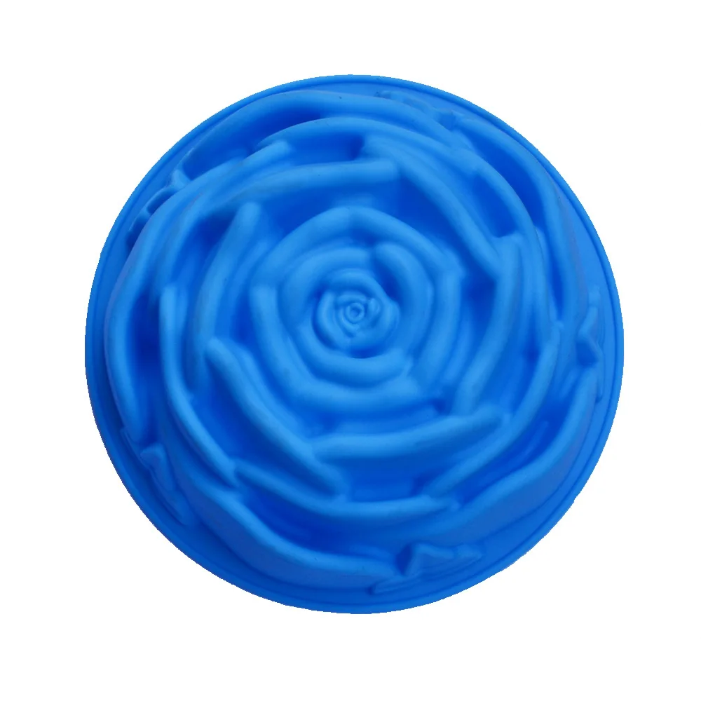 

Silicone Round Rose Flower 16*5.3cm Cake Mold High Temperature Oven Refrigerator Mousse Bread Baking Tools Pizza Baking Pan