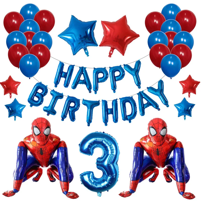 Juego de Globos de aluminio 3D de superh&eacute;roes para ni&ntilde;os, globo de l&aacute;tex de superh&eacute;roes, Spiderman, Marvel, decoraci&oacute;n para fiesta de cumplea&ntilde;os, juguete inflable para Baby Shower, 42 piezas-2