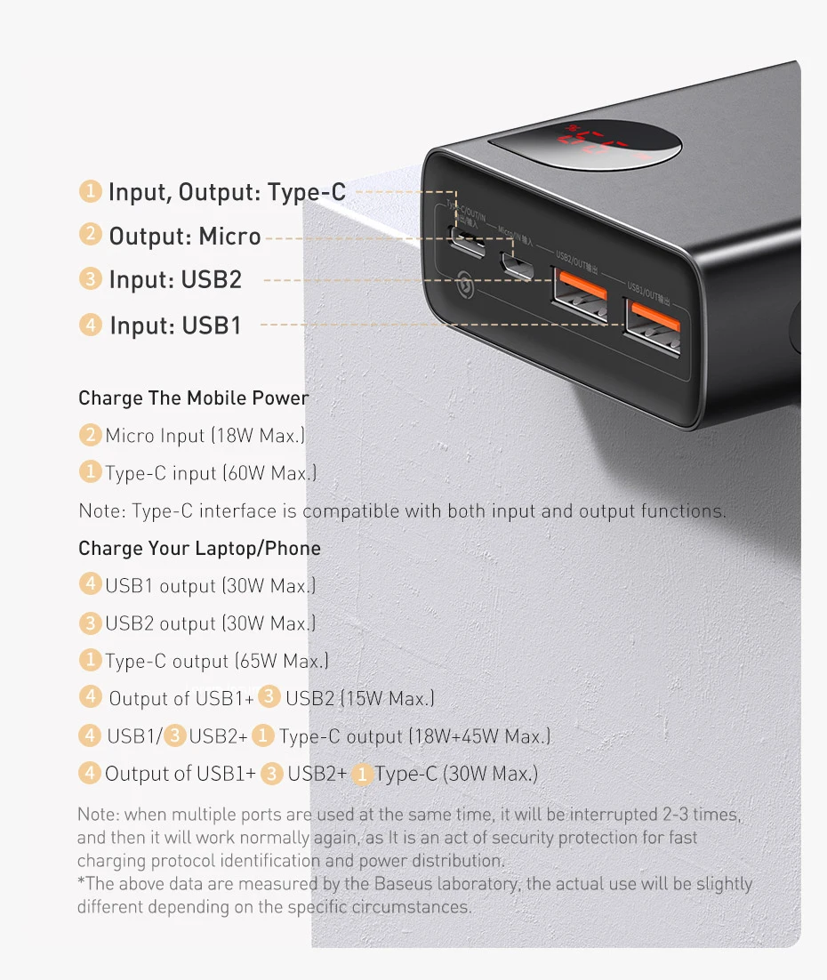 Pin sạc dự phòng Baseus Adaman 20000mAh 65W Hợp kim nhôm