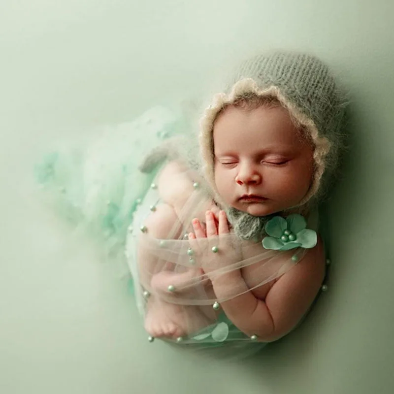 

Newborn Baby Photography Props Floral Preal Wrap Mesh Backdrop Photography Blanket Props Studio Shoots