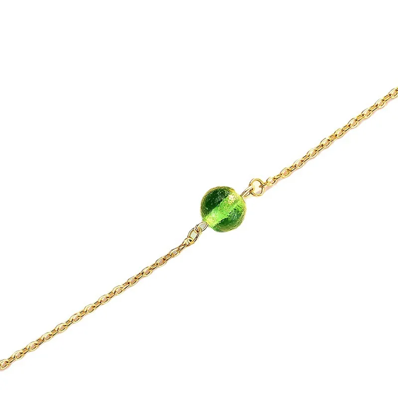 Ожерелье MOLDAVITE | 10 мм Чешская Хрустальная бусина на цепочке-слайде Метеорит Moldavite