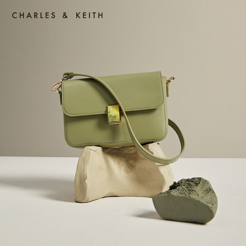 CHARLES＆KEITH Новинка на Осень 2020SL2 80781318Женская Сумка Плечо с Откидной крышкой Агат
