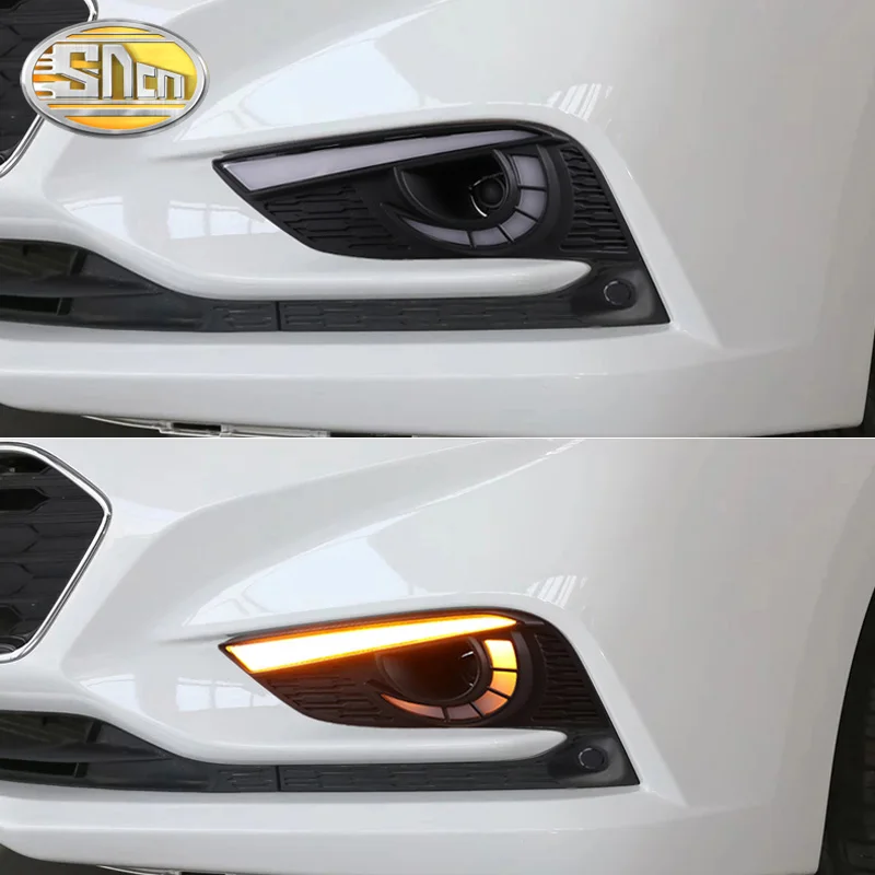 

2PCS LED Daytime Running Light For Chevrolet Cruze 2016 2017 2018 Dynamic Yellow Turn Signal Relay Waterproof Car 12V DRL Lamp