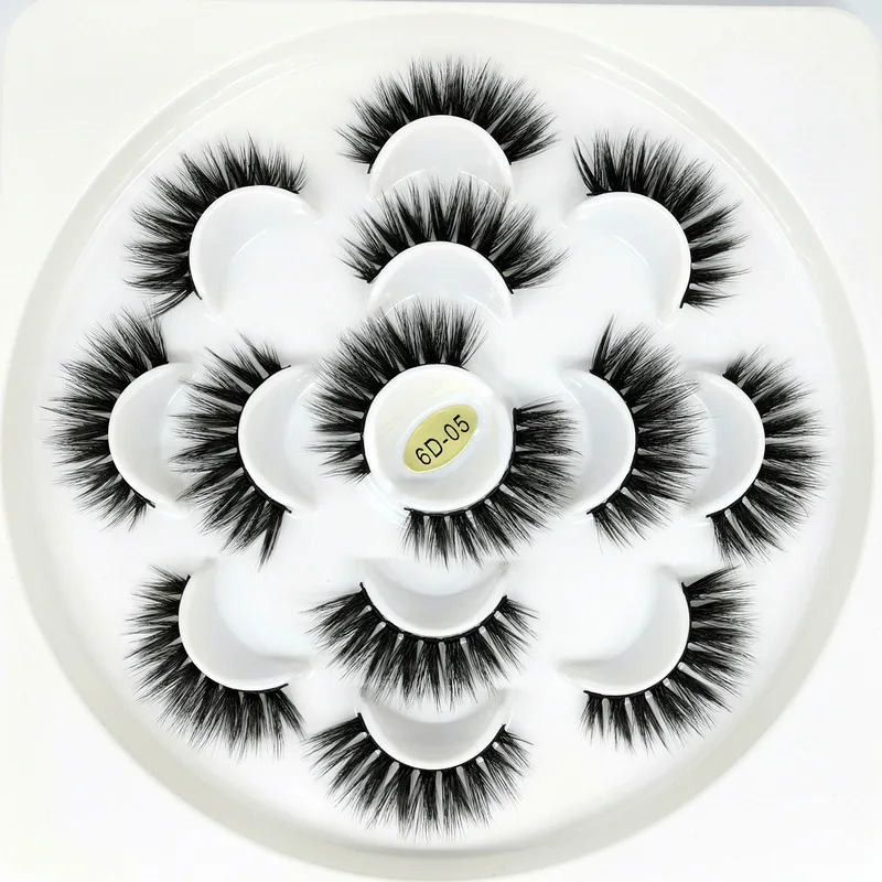 

Natural Fake Lashes 7Pairs 2021 New False Eyelashes Extended Eyelashes Volume 3D Mink Lashes Thick Winged 3D Eyelash Extension