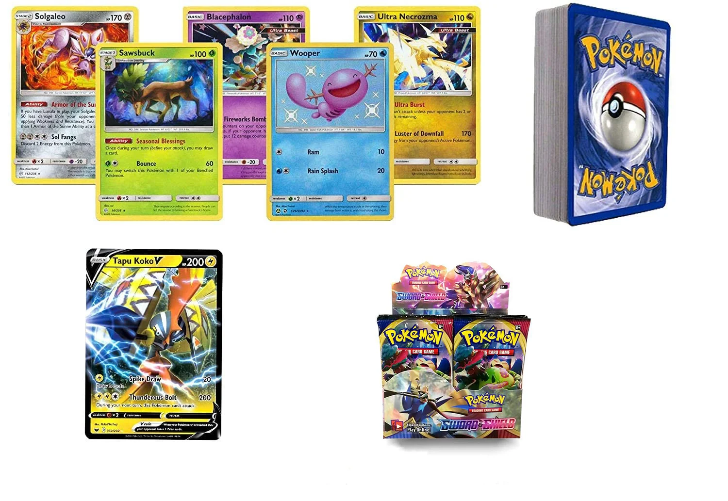 

324Pcs Pokemon Cards Newest GX Sword&Shield Sun&Moon English Trading Card Shining Game Versions 36 Pack Collection Toys