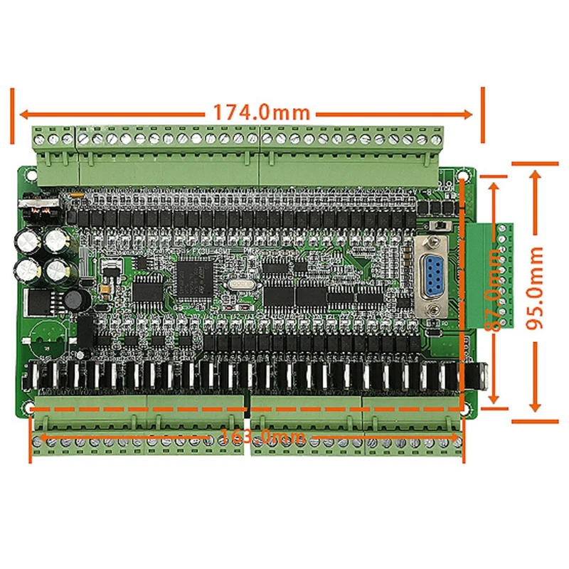 ПЛК промышленная плата управления FX1N FX2N FX3U 48MT 6AD 2DA 24 вход транзисторный выход RS485