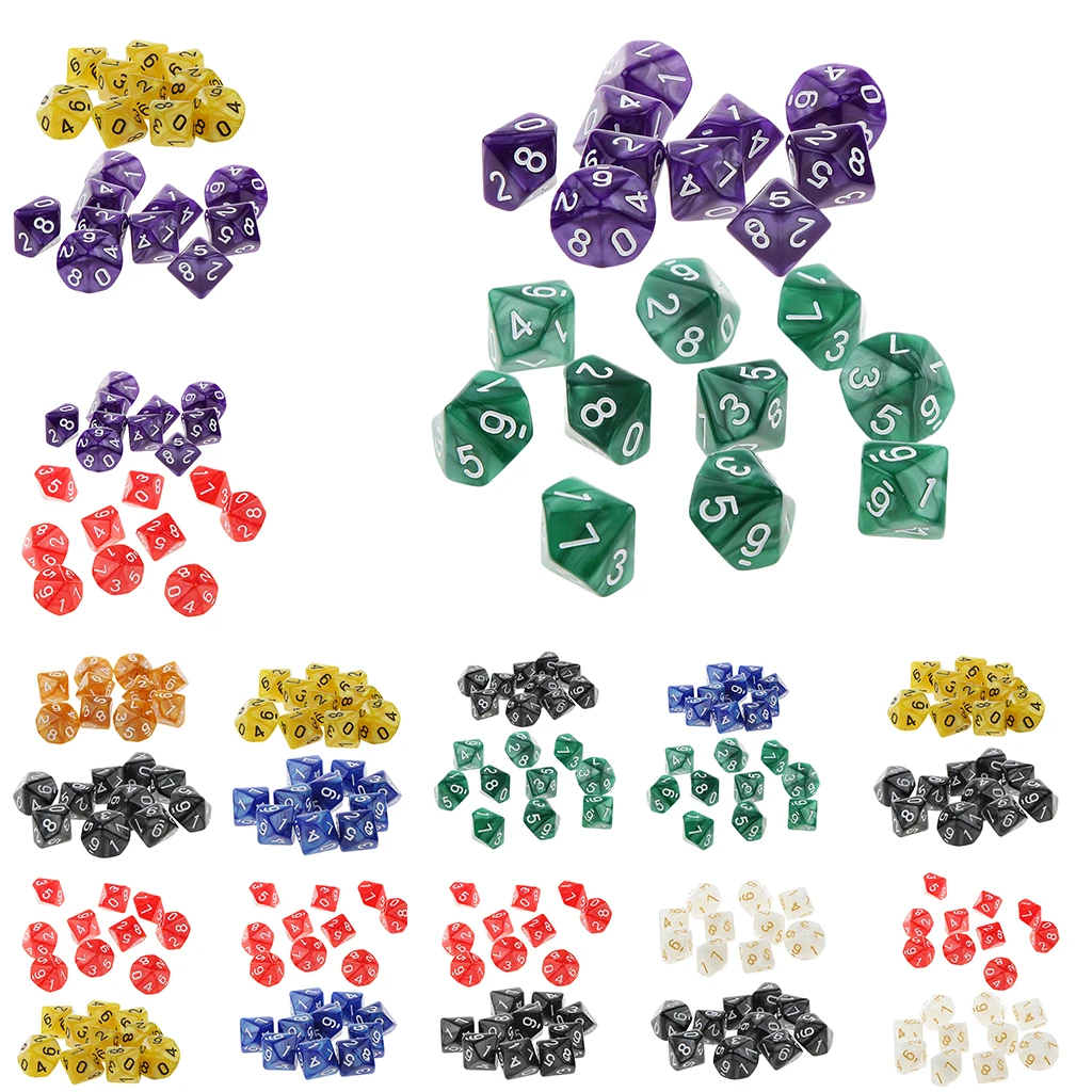 

20Piece Ten Sided Dice D10 Dies for D&D RPG MTG Party Game