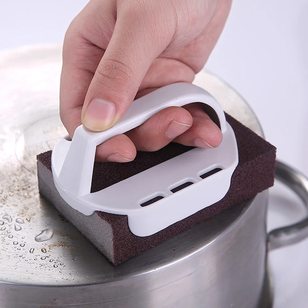 Emery Sponge Nano Melamine Pot Brush For Removing Rust Kitchen Tool Cleaning Descaling Rub With Handle | Дом и сад