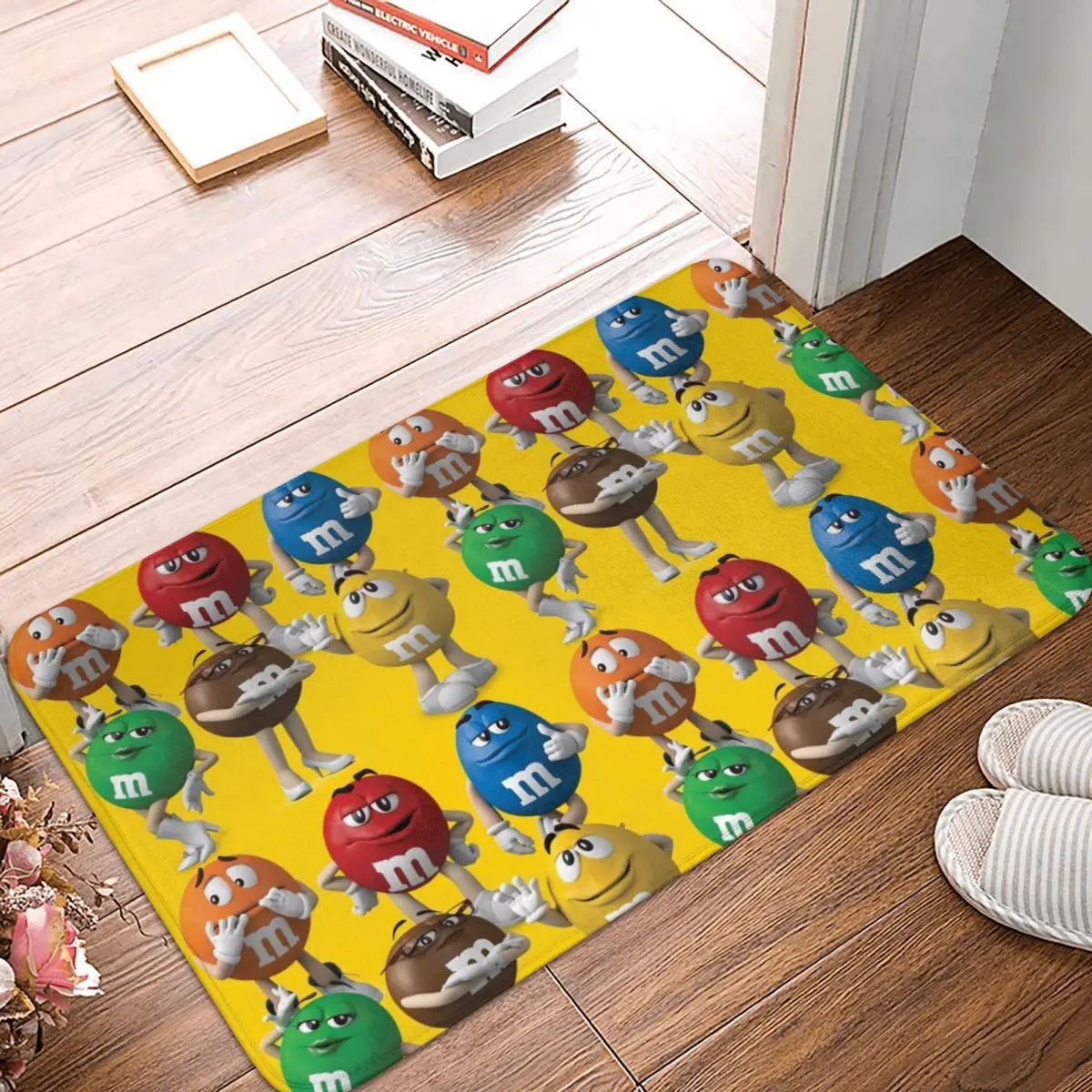 

M&M Chocolate Colour Characters Collection Doormat Carpet Mat Rug Polyester Anti-slip Floor Decor Bath Bathroom Kitchen 40*60