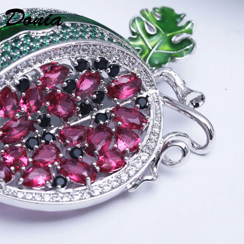 

Donia Jewelry High Quality Copper Micro Inlay AAA Zirconia Brooch Watermelon Pin Coat Accessories