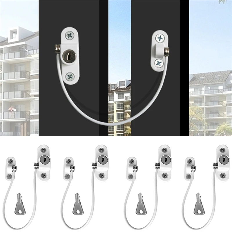 4Pcs Window Locks Children Protection Lock Stainless Steel Window Limiter Baby Safety Infant Security Child Proof Window Locks