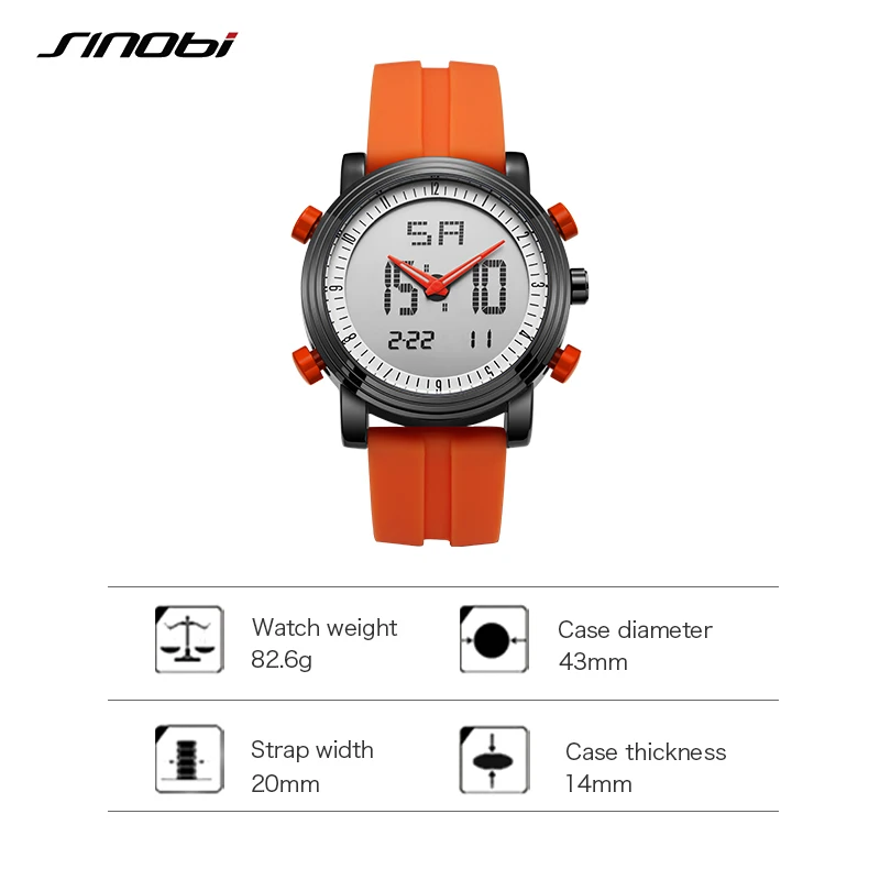 

SINOBI Top Brand Women Digital Wristwatch Chronograph Watch Waterproof Geneva Quartz Sports Running Watch Clock relogio feminino