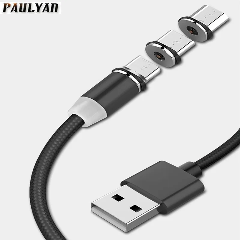 Магнитный usb кабель 1 м для быстрой зарядки USB Type C зарядный шнур Micro мобильный