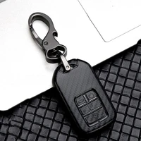 car glossy carbon fiber abs car key case for honda civic cr v hr v agreement jade crider odyssey pilot ridgeline accessories