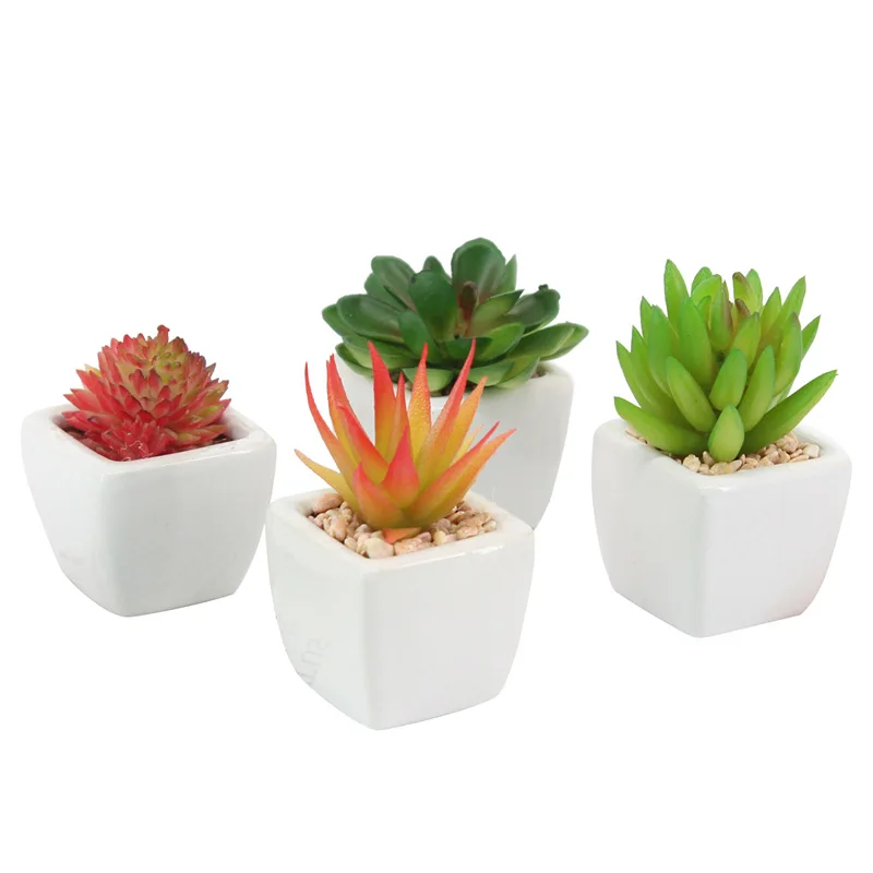 

Mini Bonsai Creative DIY Ceramic Basin Simulation, Fleshy Simulation Flowers Potted Plants