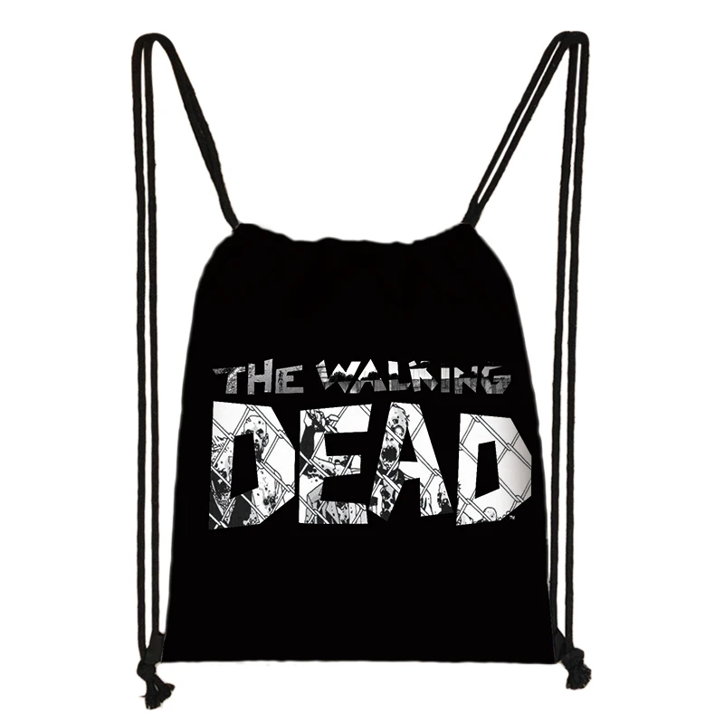 The Walking Dead Drawstring Bag Printing Backpack Daily Casual Boys Girls knapsack Drawstring Bags
