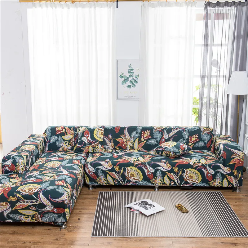 Чехол для дивана с цветовым принтом плотной обмоткой эластичного заказа чехол