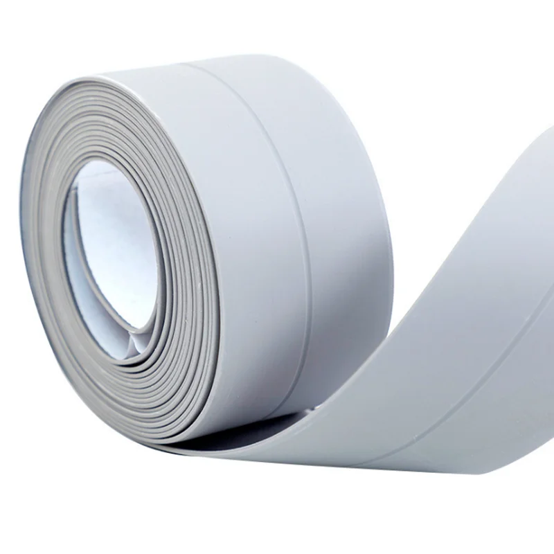 

3.3m*38/22mm Bathroom Shower Sink Bathtub Sealing Strip Tape White PVC Self-adhesive Waterproof Wall Sticker Bathroom Kitchen