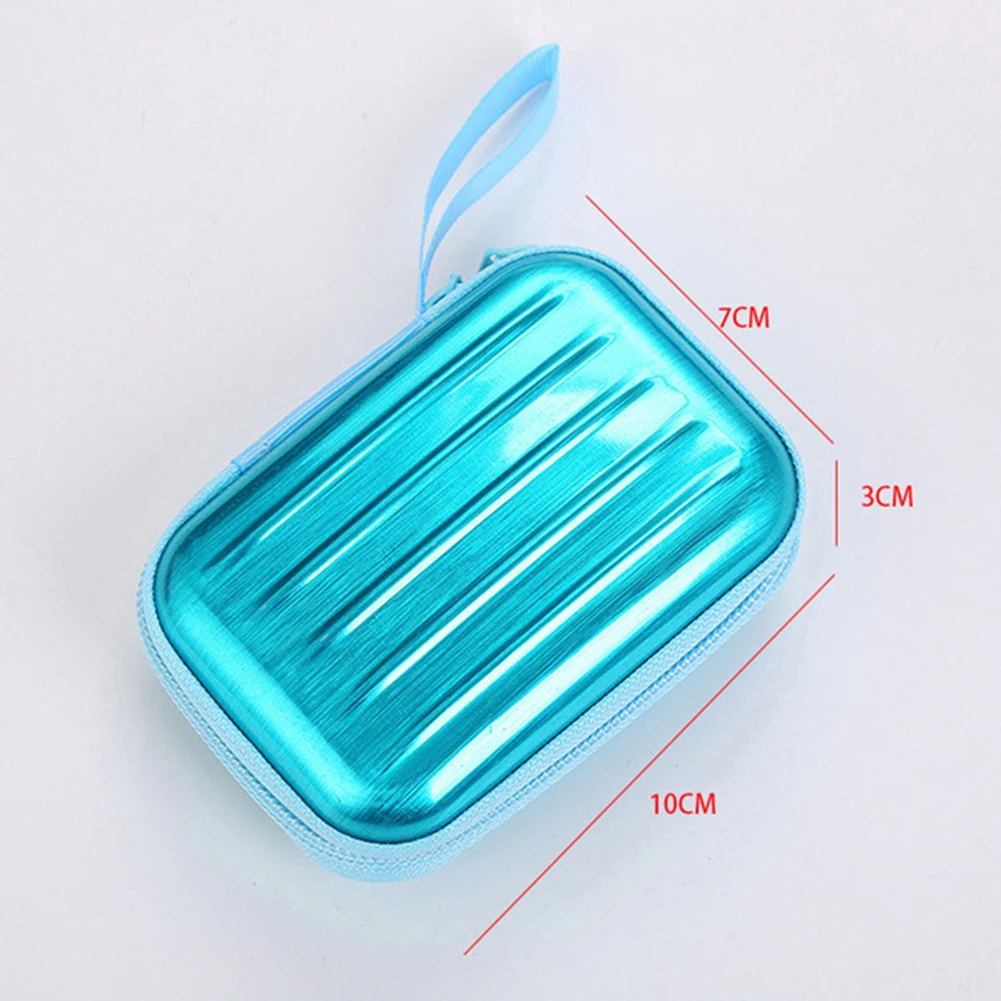 

BLUELANS Portable Mini Zipper Coin Purse Earphone Jewelry Organizer Storage Case Bag embalagem para joias