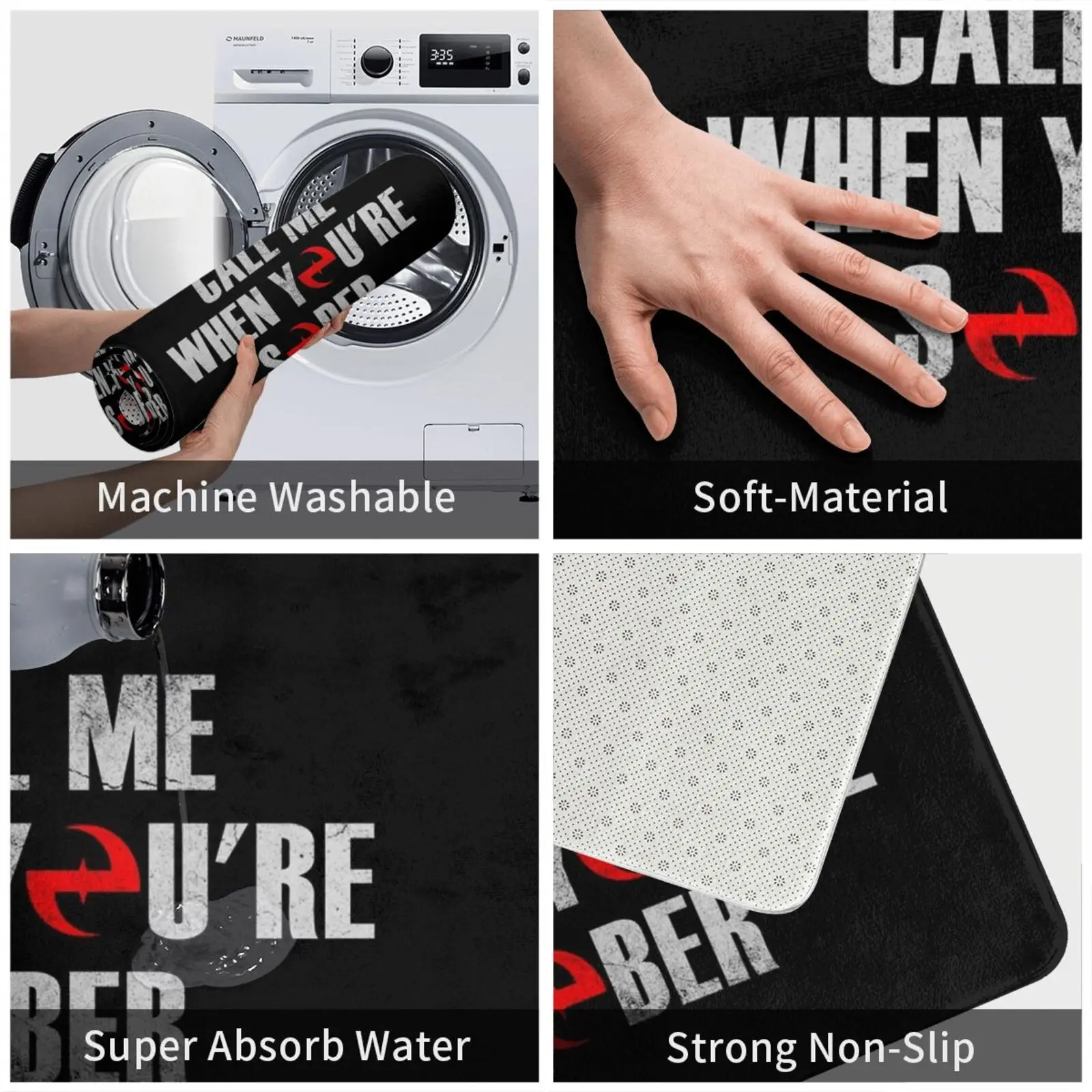 Коврик с надписью Call Me когда вы трезвы коврик подушка мягкое обезболивание