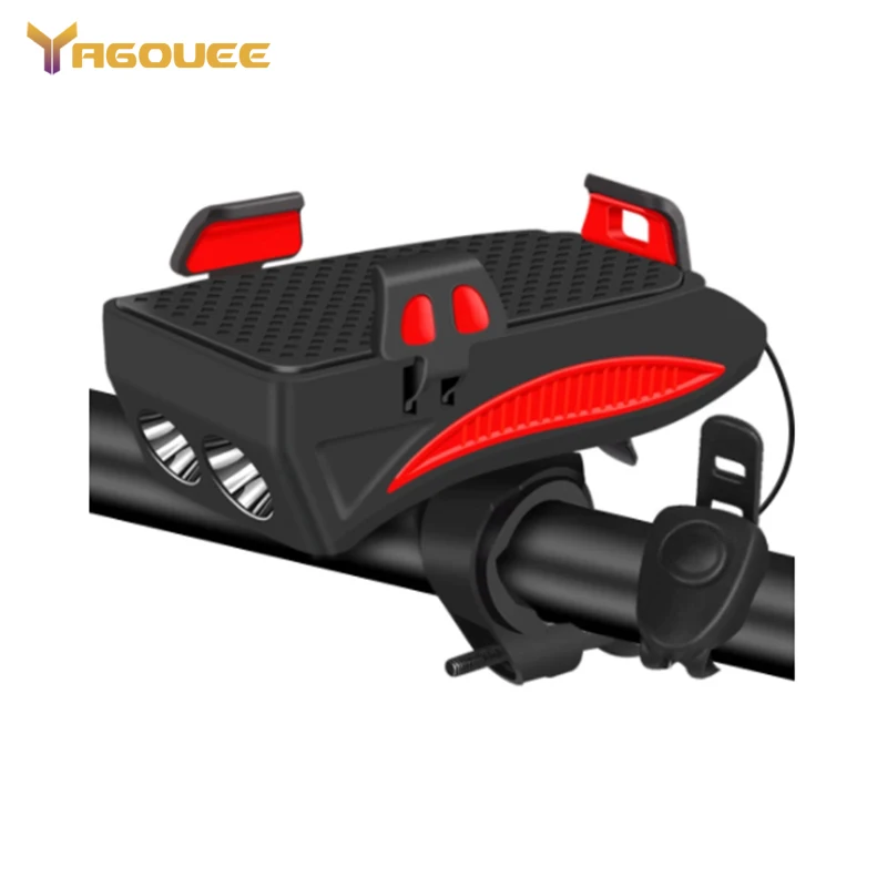 

Multi-Function Bike Light with Phone Holder Bike Horn Bicycle Highlight 2000/4000mAh Power Bank Cycling Flashlight Front Light