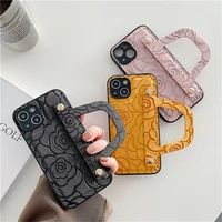 camellia handbag imitation phone case for iphone 13 pro leather cover shockproof back cover for iphone 13 water resistant cases