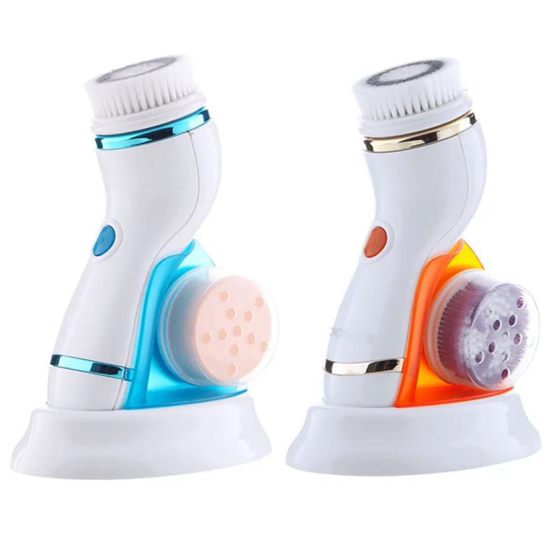 Электрическая силиконовая Очищающая щетка для лица 4 в 1 ультразвуковой массаж