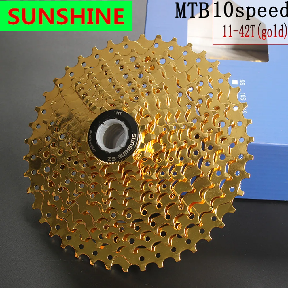 Бесплатная доставка SUNSHINE SZ MTB горный велосипед 10s 30s 10 скорость 11 42T Золотая