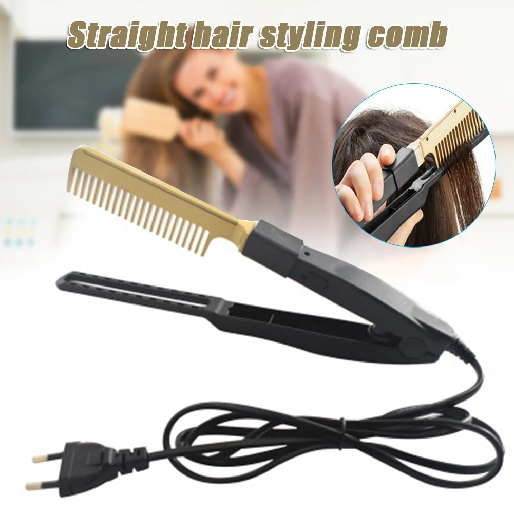 Оптовая продажа выпрямляющая расческа для волос плоская железная выпрямитель