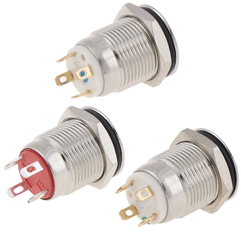 12 мм металлическая кнопка переключатель плоский головное кольцо Мощность символ