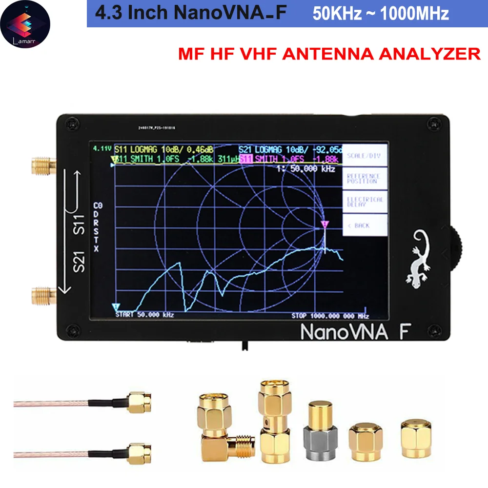 

Векторный анализатор сети NanoVNA-F, Векторный анализатор сети, 4,3 дюйма, 50 кГц-1000 МГц, HF, VHF, UHF