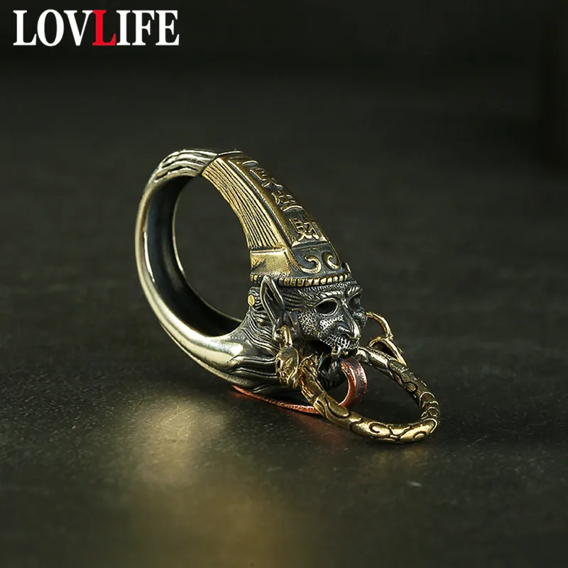 Брелки в ретро стиле с длинным языком белым латунным призраком Богом подвески