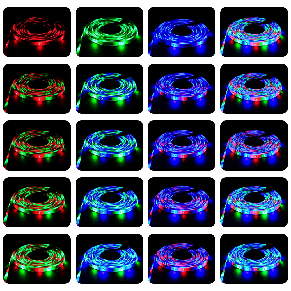 Светодиодная светильник та 5050 RGB лента лампа 12 В Гибкая вая 5 м 10 15 20 ТВ
