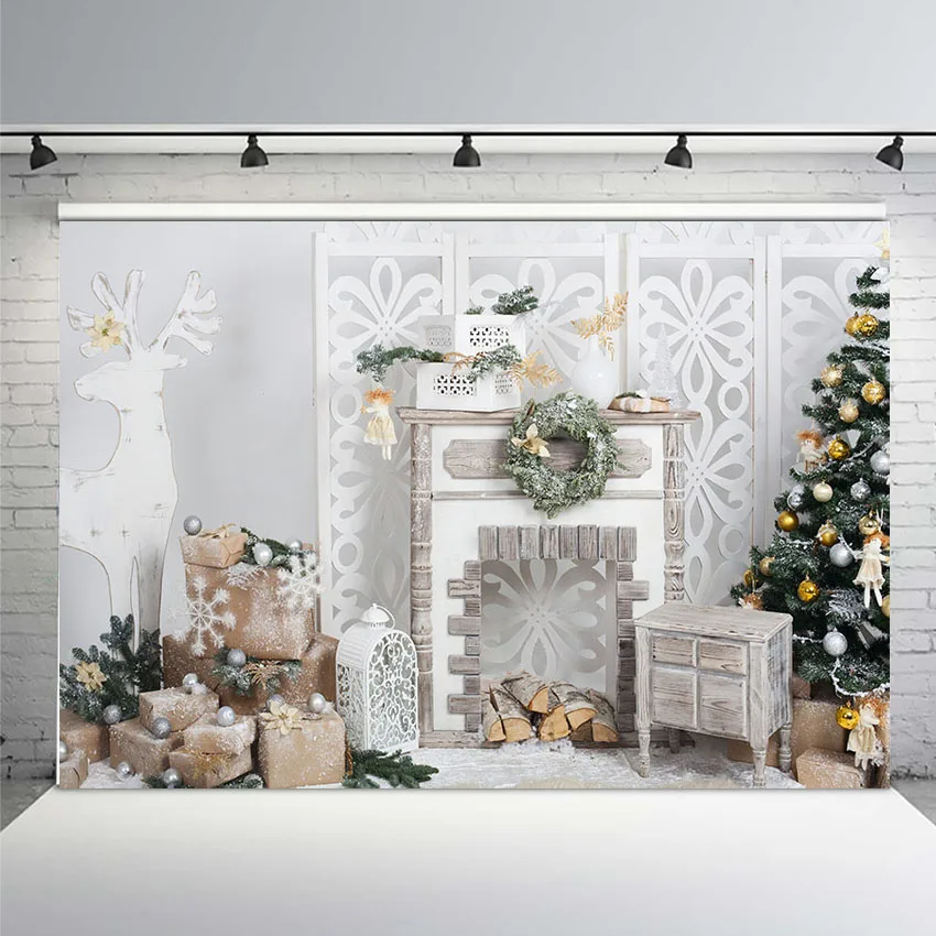 

Фоны для фотосъемки MEHOFOTO с изображением рождественской елки лестницы деревянного пола камина Портретные виниловые фоны для фотостудии