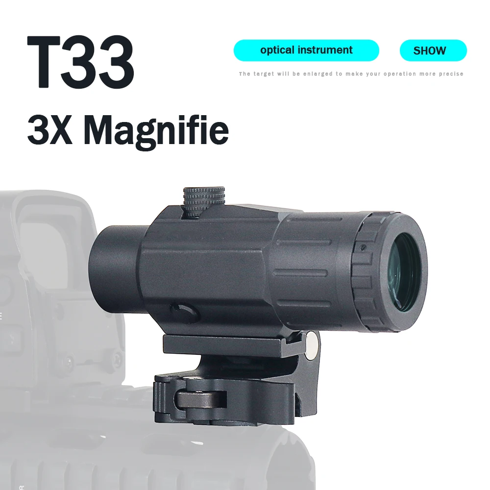 

G43 Sight Airsoft 3X Magnifier G33 With Switch to Side Quick Detachable QD Mount For Hunting Black Apply Red dot 551 552 553 558