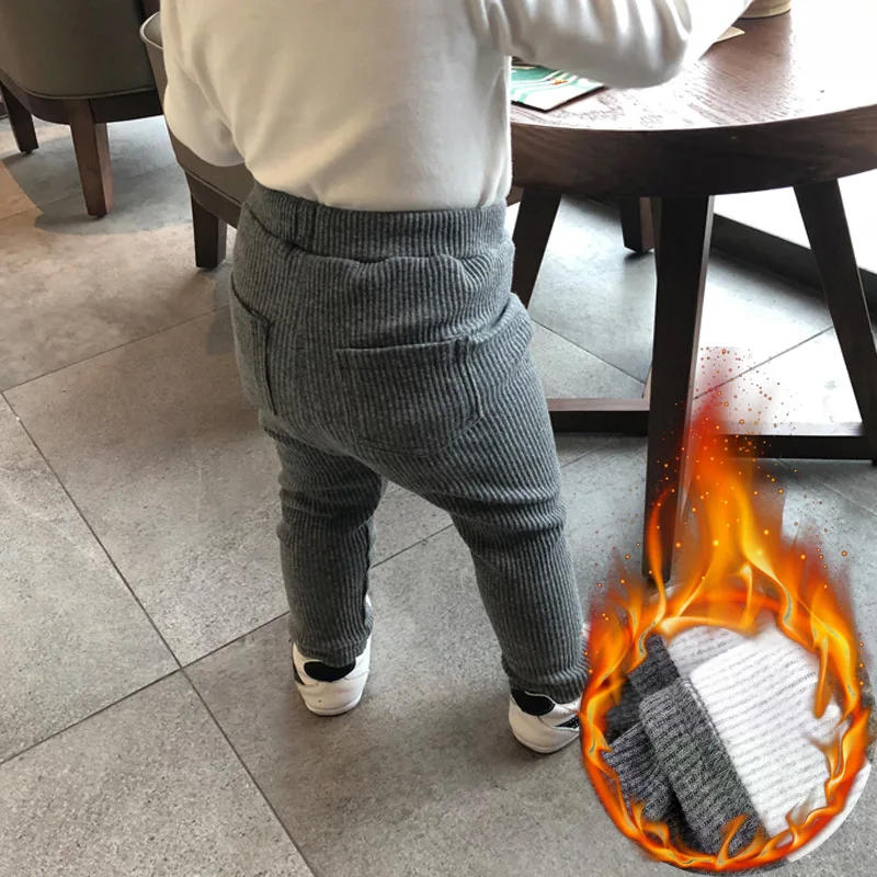 2019 зимние теплые флисовые детские леггинсы чистый хлопок штаны детская одежда