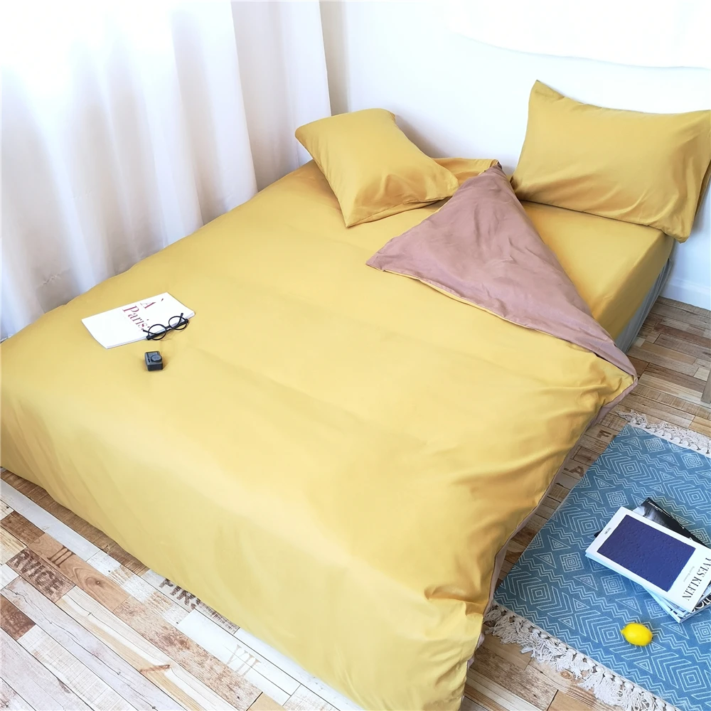 

Home textile plain brown bedding sets Pure Plain color duvet cover sets comforter cover twin queen king