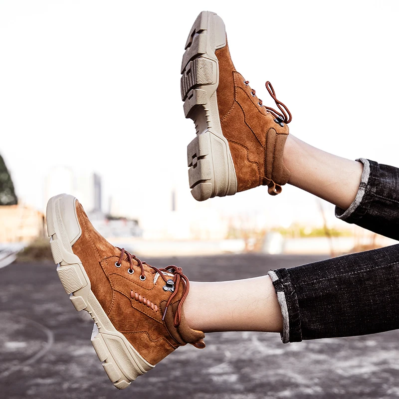 

men2020 shoe casual causal leisure shoes footwear leather black boots man fashion sport male outdoor Men's breathable for